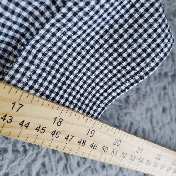 Murano Shirt Mens Size Large Black & White Checkered Button-Up Long Sleeve - Picture 6 of 9